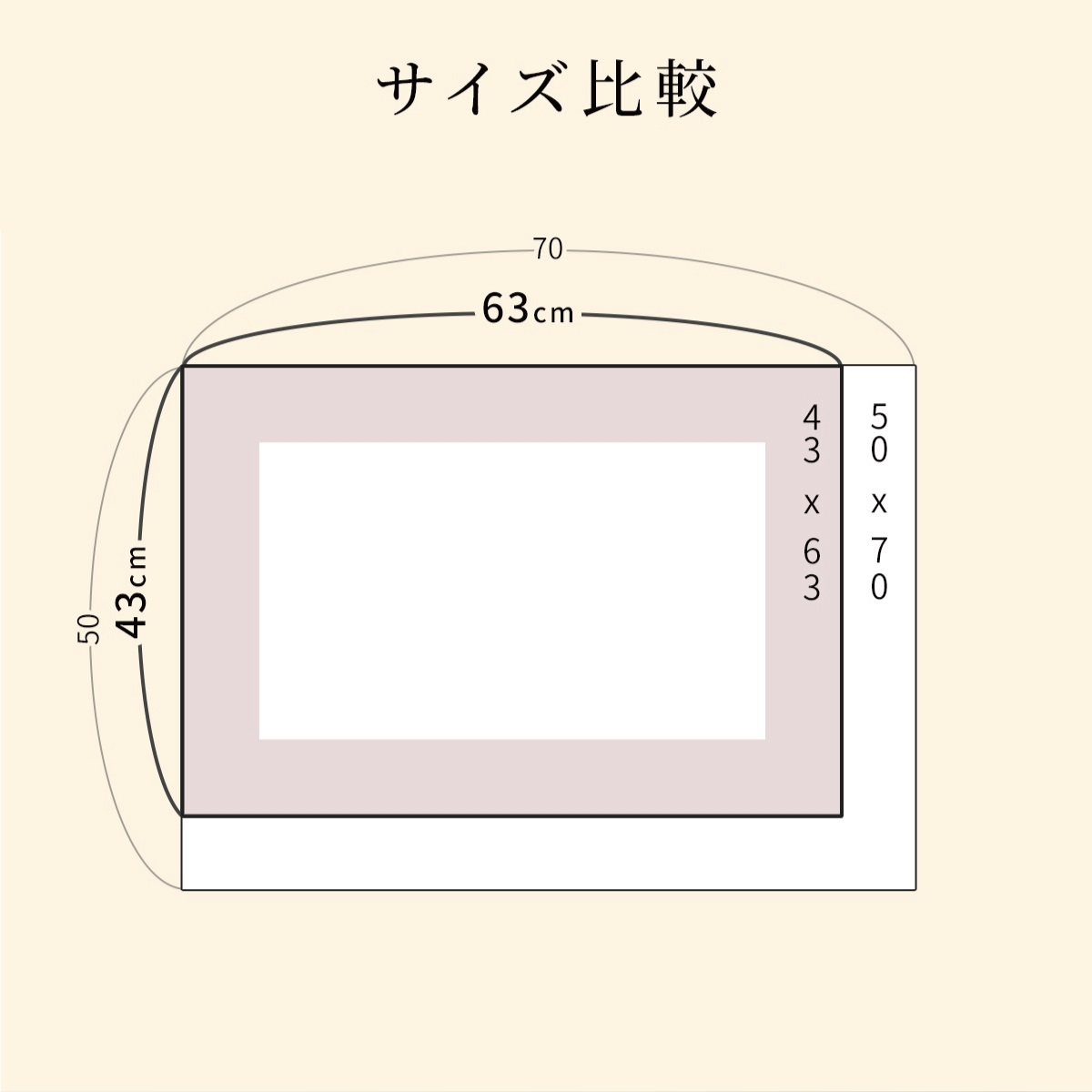 ピローケースはレギュラーサイズ（43×63cm）、ラージサイズ（50×70cm）の2サイズ展開