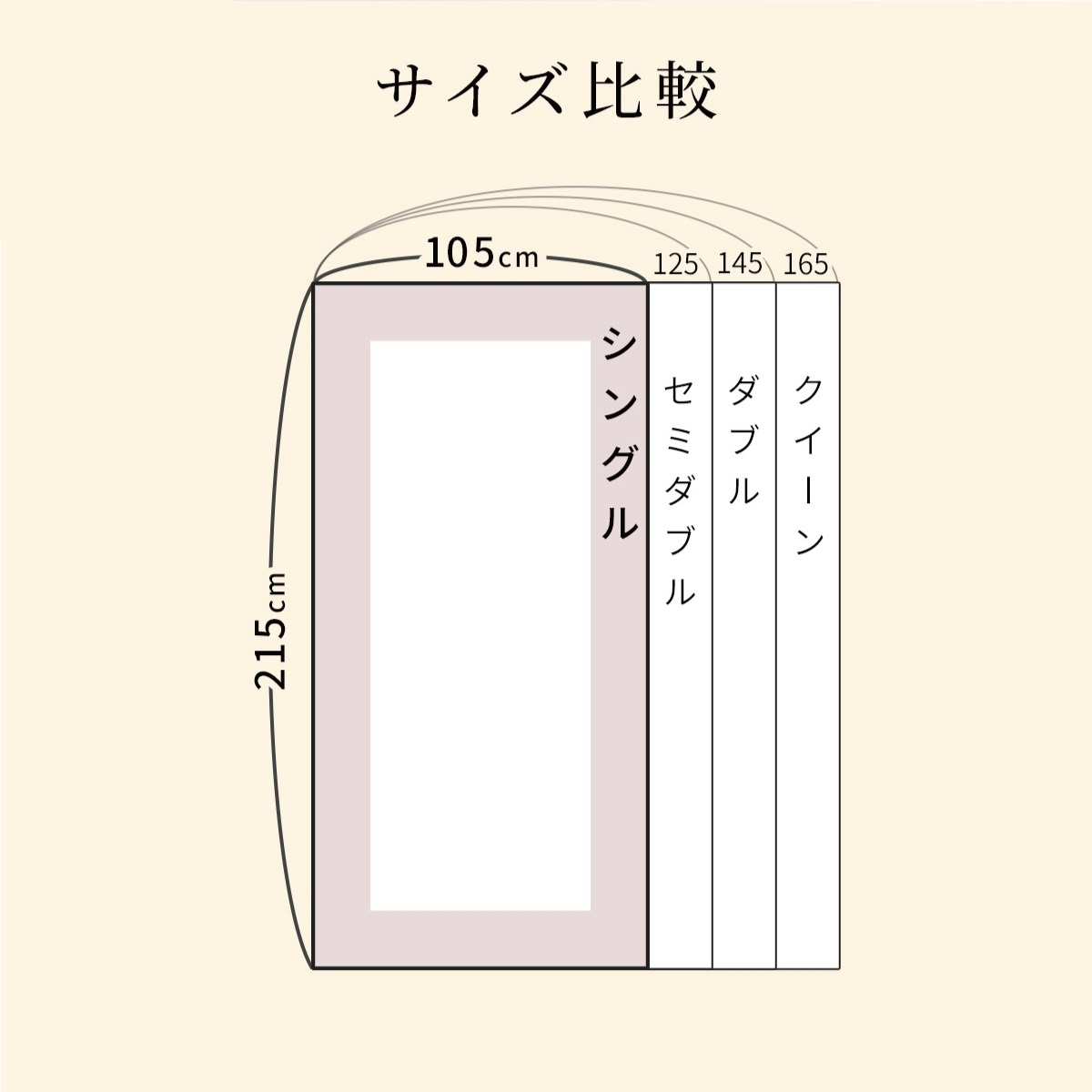 敷き布団カバーは4サイズ展開